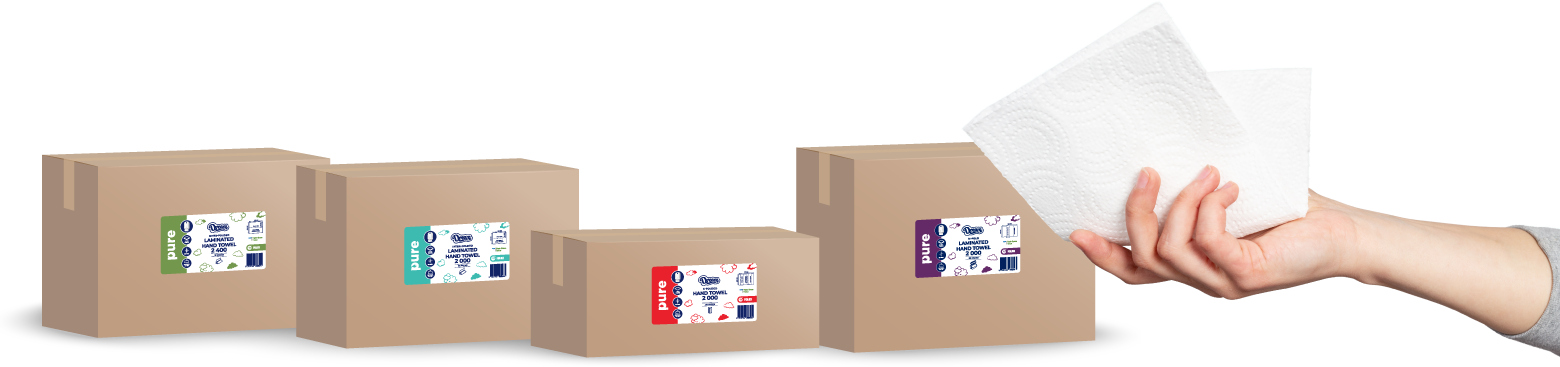Dream folded hand towel product boxes
