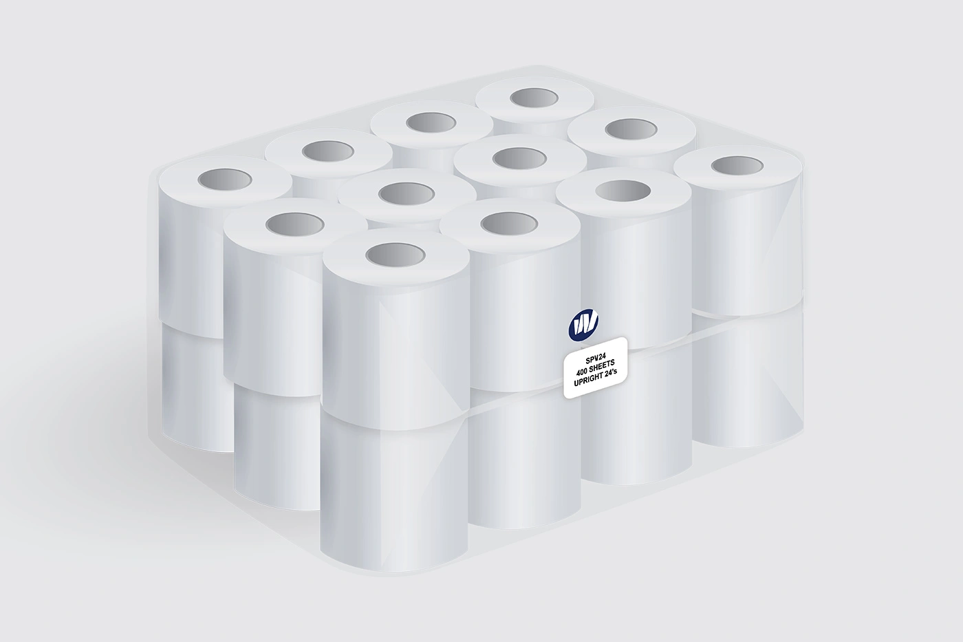 1 Ply Toilet Paper - 400 Sheets - 24 Rolls - Pure
