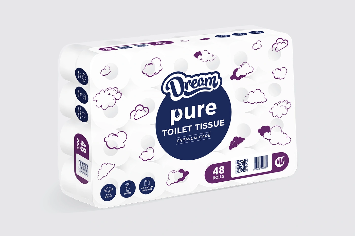 2 Ply Toilet Paper - 350 Sheets - 24 Rolls - Pure